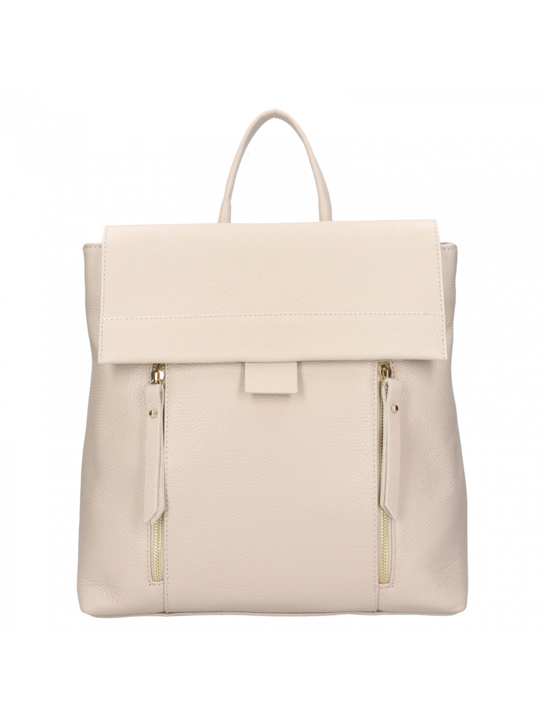 Dámský kožený batoh Italia Mokka – krémová